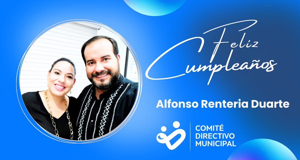 CDM PAN DGO (@cdmpan_dgo) on Twitter photo ¡Feliz cumpleaños <a href="/alfonso13_rd/">Alfonso Rentería</a> !🎉🎂 Que este día esté lleno de alegría, y felicidad. 🥳💙
🥳💙 ¡Te deseamos un excelente dia de parte de todo el comité! 🌟✨ ¡Feliz cumpleaños <a href="/alfonso13_rd/">Alfonso Rentería</a> !🎉🎂 Que este día esté lleno de alegría, y felicidad. 🥳💙
🥳💙 ¡Te deseamos un excelente dia de parte de todo el comité! 🌟✨