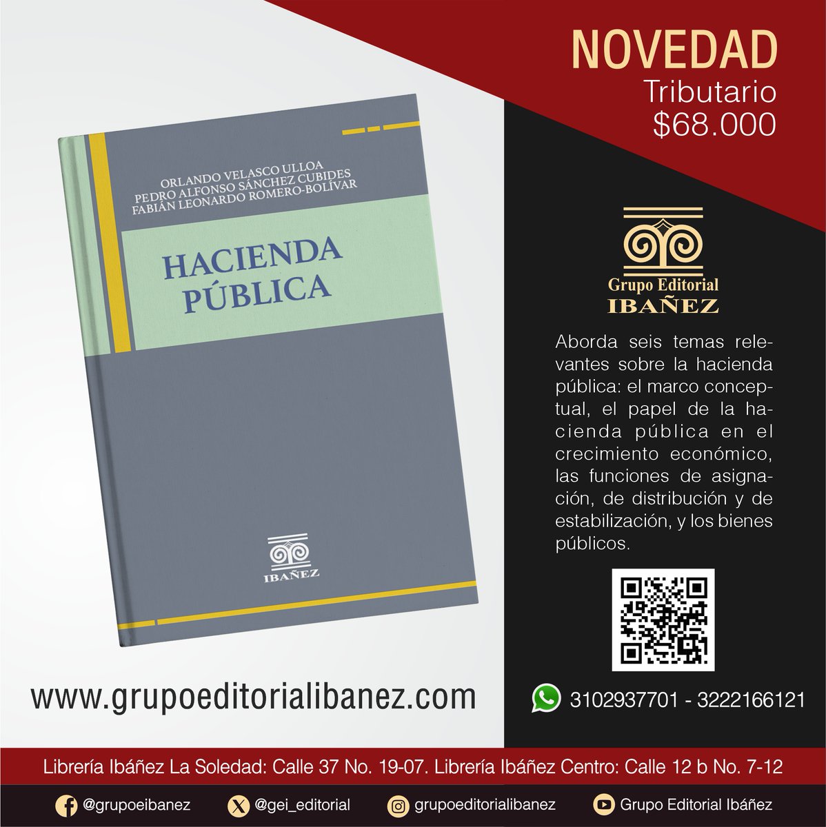 Les presentamos la novedad de la semana en #derechotributario 👨‍⚖️

Puedes conocer más sobre el contenido de este libro 📕✅ y adquirirlo escaneando el código QR 📱 o en grupoeditorialibanez.com #librosderecho #Derecho