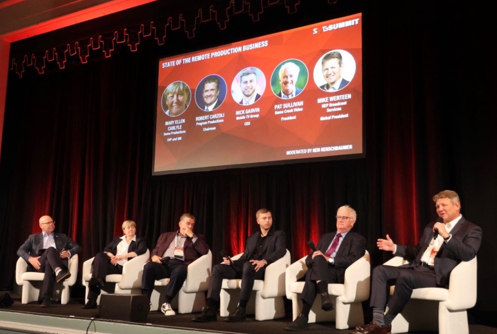 NEPGroupInc's tweet photo. NEP Americas President Mike Werteen joined other industry leaders discussing the “State of the Remote Production Business” on the second day of the @sportsvideo Summit 2024.
#NEPGroup #RemoteProduction #Technology #SVGSummit https://t.co/Zn1npgxVyQ