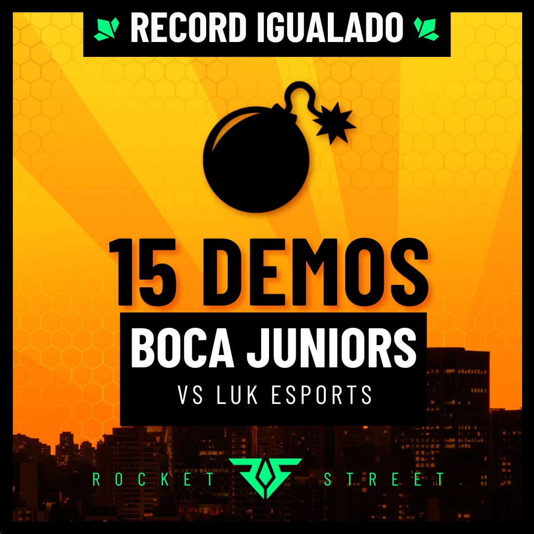 RocketStreet's tweet photo. ¡'Boca Juniors' HIZO HISTORIA EN LA #LATAMChampionship!
El equipo, conformado por @kevinachorl, @reisplasma y @plgabrielc31 empató el récord histórico de demoliciones en equipo en el partido 1 contra Luk eSports: 15.
#SAMOpen https://t.co/4l1nJ8JTN4