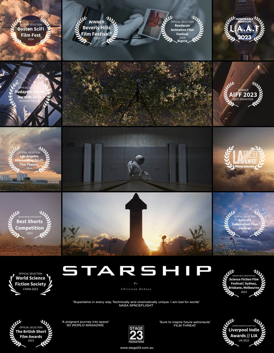 Well that was fun whilst it lasted...
Starship's journey comes to an end as the last remaining animated short films go through to the final round of the 2025 Oscar's.
Good luck to all of them. Some great film makers.
Thank you everyone for all your support over this wild ride...