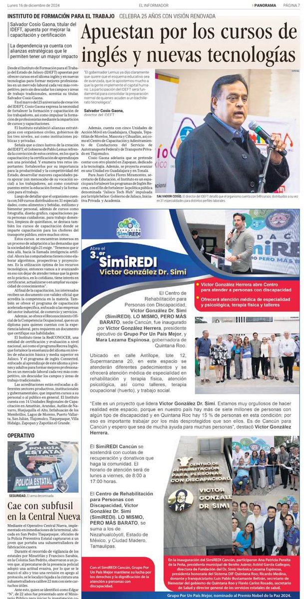 Con la conducción del Doctor en Derecho Salvador Cosío Gaona como titular del Instituto. E el marco de su vigésimo quinto aniversario, el IDEFT reafirma su misión de capacitar a los trabajadores Jaliscienses con herramientas de vanguardia basadas en las nuevas tecnologías 2/2