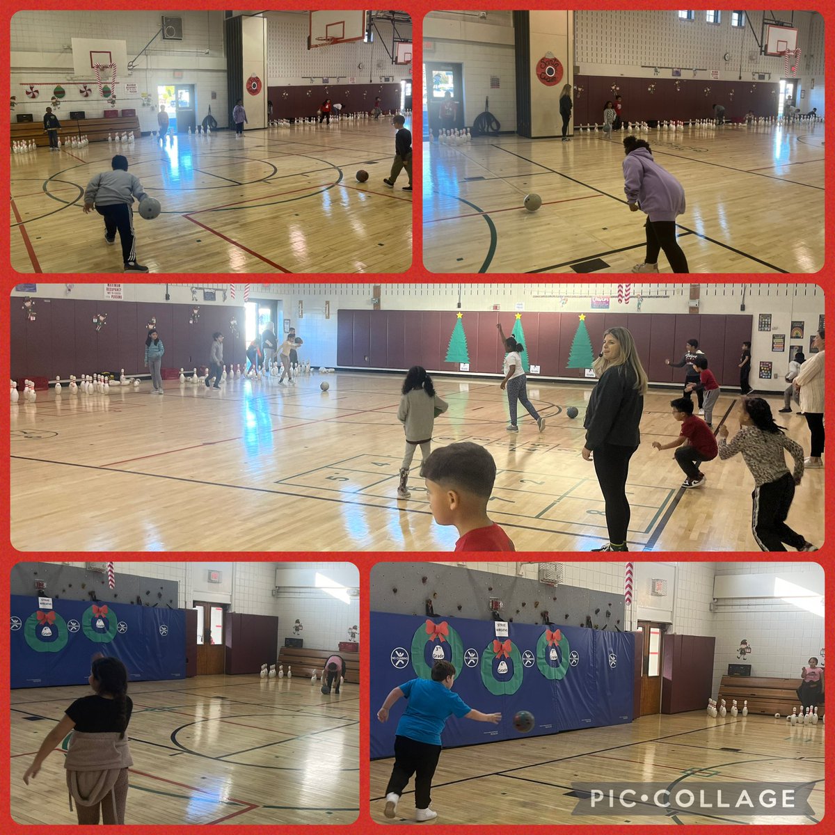 SCSBayShore's tweet photo. Students had a ball as they participated in a fun and festive bowling unit in Physical Education @SCSBayShore. It brought plenty of strikes, smiles, and holiday cheer to the gym!  @BayShoreSchools @bshs_athletics #commUNITY https://t.co/fWUmZ32883