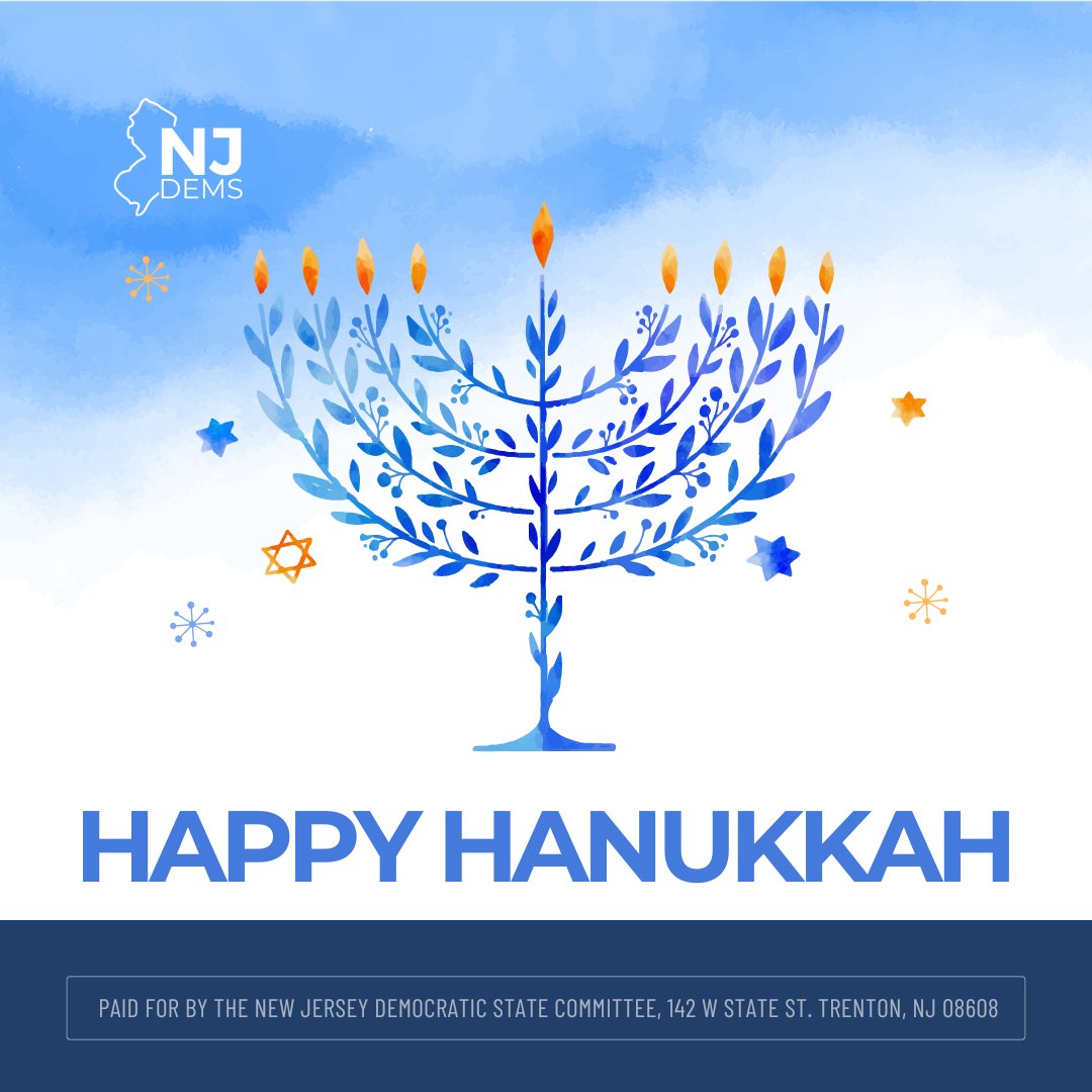 newjerseydems's tweet photo. As we commemorate Hanukkah, it serves as a reminder of the enduring resilience, hope, and collective illumination we can bring to the world when we stand together. 🕎 https://t.co/H7dNSOlRj7