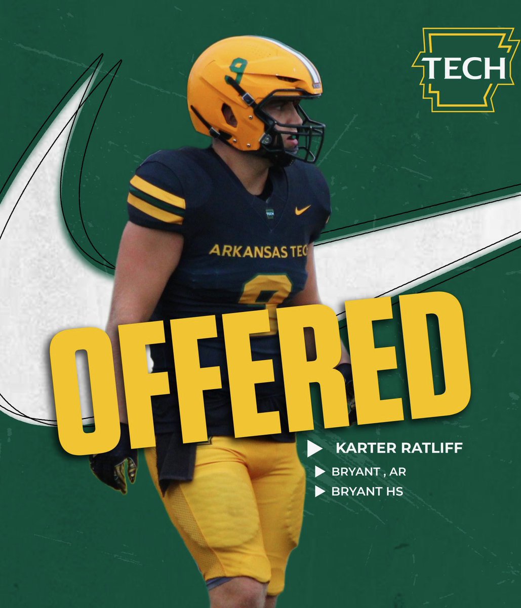 Karter Ratliff (@karterratliff1) on Twitter photo #AGTG After and great conversation with <a href="/Adam_Dulka/">Adam Dulka</a> I’m blessed to have received an offer from Arkansas Tech University
<a href="/Coach_SandersQ/">Quad Sanders</a> <a href="/CoachJones08/">Julian Jones</a> <a href="/ChrisBaker2807/">Christopher Baker</a> <a href="/Chedda_Mac/">🀄️ Coach Mac</a> <a href="/On3Recruits/">On3 Recruits</a> <a href="/Rivals/">Rivals</a> <a href="/PrepRedzoneAR/">Prep Redzone Arkansas</a> #AGTG After and great conversation with <a href="/Adam_Dulka/">Adam Dulka</a> I’m blessed to have received an offer from Arkansas Tech University
<a href="/Coach_SandersQ/">Quad Sanders</a> <a href="/CoachJones08/">Julian Jones</a> <a href="/ChrisBaker2807/">Christopher Baker</a> <a href="/Chedda_Mac/">🀄️ Coach Mac</a> <a href="/On3Recruits/">On3 Recruits</a> <a href="/Rivals/">Rivals</a> <a href="/PrepRedzoneAR/">Prep Redzone Arkansas</a>
