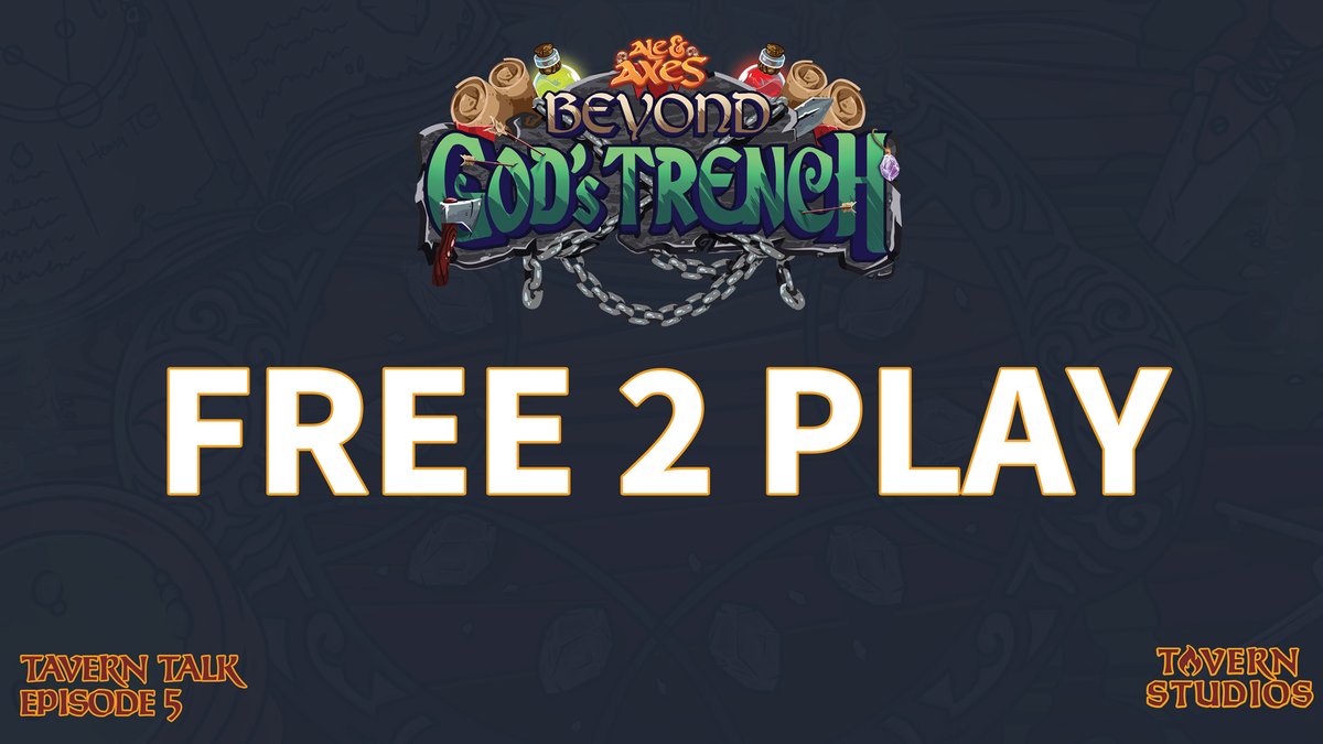 TavernStudios's tweet image. Free 2 Play is the way!
Tavern Talk Episode 5 - Ale &amp;amp; Axes will become F2P

It&apos;s a logical next step. If you want to onboard as many players as possible with no entry barrier, you make your game F2P. As a very young game studio, this is the way for us! With Beyond God&apos;s Trench,…