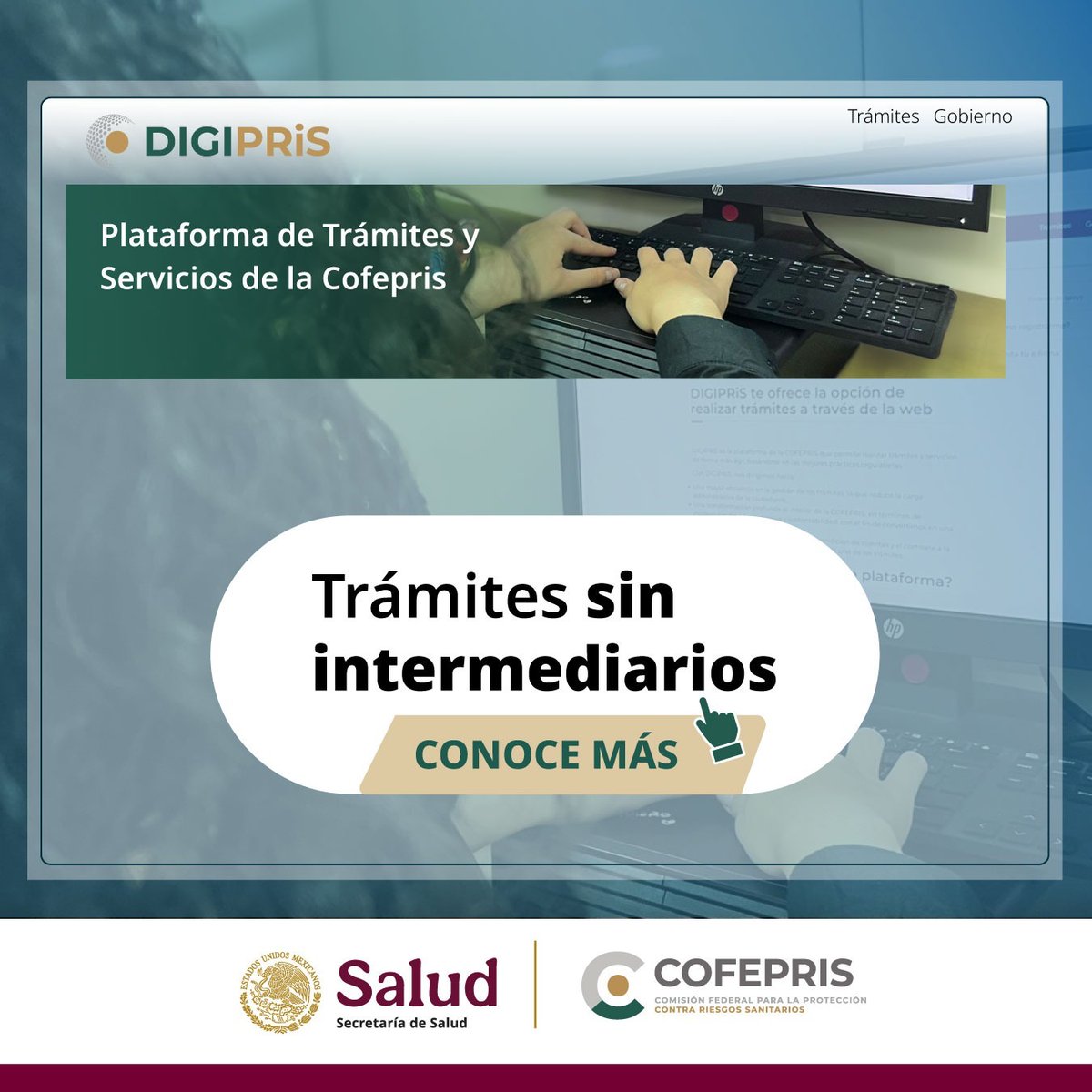 COFEPRIS's tweet photo. A través de la plataforma #DIGIPRiS, puedes realizar trámites de forma más ágil desde cualquier parte de México.
👉https://t.co/qfwdlrkrSb https://t.co/zT3Z0FRh7I