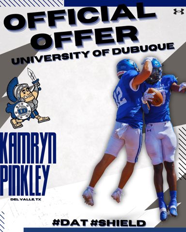 Kamryn pinkley (@truley_number6) on Twitter photo #AGTG after a great conversation with <a href="/CoachEdwardsJ/">Jordan Edwards</a> and <a href="/coachmaiuri/">Ryan Maiuri</a> I have received an offer from <a href="/DubuqueFootball/">Spartan Football</a> thankful for the opportunity <a href="/DVCardinalsFB/">Del Valle Football</a> <a href="/CoachPatmon/">Todd Patmon</a> <a href="/CyrilAdkins23/">Cyril Adkins</a> <a href="/CoachAMatt/">Aaron Matthews</a> <a href="/CoachBMarshall/">Brian Marshall</a> #AGTG after a great conversation with <a href="/CoachEdwardsJ/">Jordan Edwards</a> and <a href="/coachmaiuri/">Ryan Maiuri</a> I have received an offer from <a href="/DubuqueFootball/">Spartan Football</a> thankful for the opportunity <a href="/DVCardinalsFB/">Del Valle Football</a> <a href="/CoachPatmon/">Todd Patmon</a> <a href="/CyrilAdkins23/">Cyril Adkins</a> <a href="/CoachAMatt/">Aaron Matthews</a> <a href="/CoachBMarshall/">Brian Marshall</a>