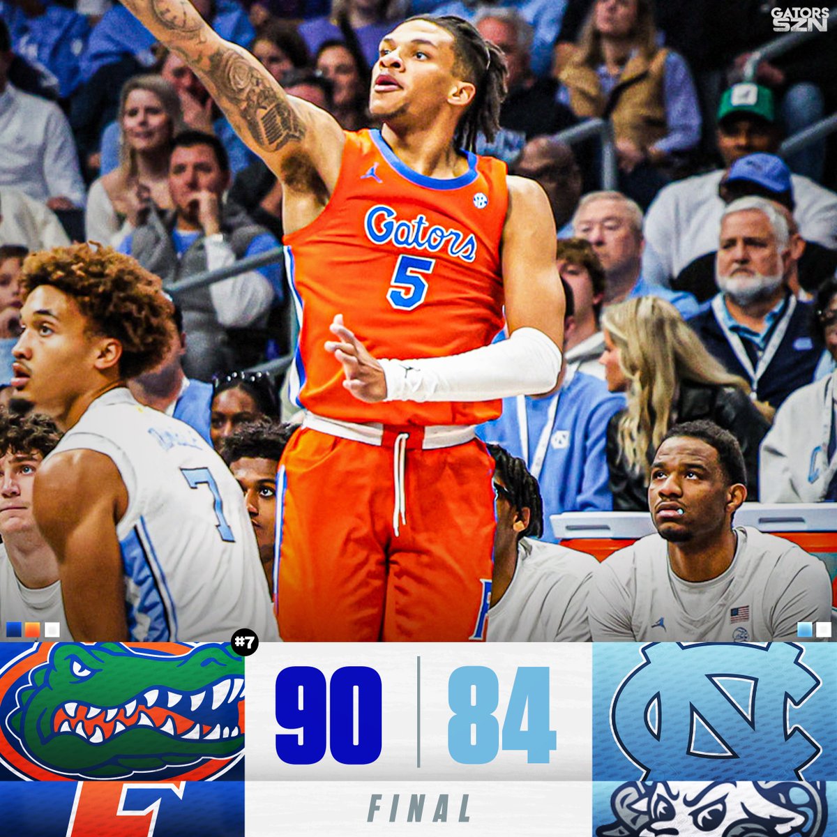 gatorsszn's tweet image. THE GATORS BEAT UNC, THE REFS, AND THE COMMENTATORS TO ADVANCE TO 11-0 ON THE SEASON

WILL FREAKING RICHARD. CLUTCH.