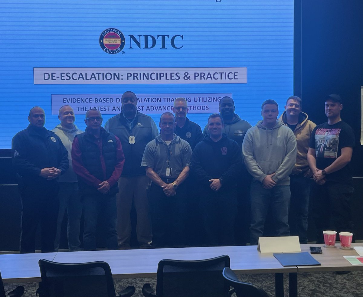 NDTCCenter's tweet photo. The East Coast Regional De-escalation Training Center at the University of New Haven in Connecticut delivered a two-day Principles &amp; Practice De-escalation training session at the UMass Chan Medical School Department of Public Safety in Massachusetts. https://t.co/f1BurWxK7V