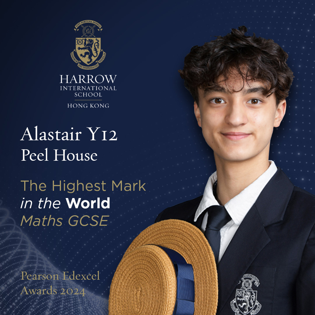 Harrow_HK's tweet photo. A round of applause for Alastair of Year 12, Peel House for achieving the Highest Mark in the World for GCSE Maths. #highacheiver #harrowschool #internaionalschools #educationalexcellence @HeadHarrowHK https://t.co/ozTYGIIQwR