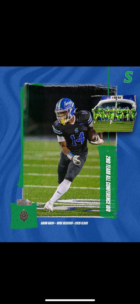 Blessed to receive 2nd team all conference wide receiver in the suburban gold conference🔥🔥
<a href="/CoachWilmes25/">Coach Alan Wilmes</a> <a href="/JaguarsBss/">Blue Springs South Football</a>