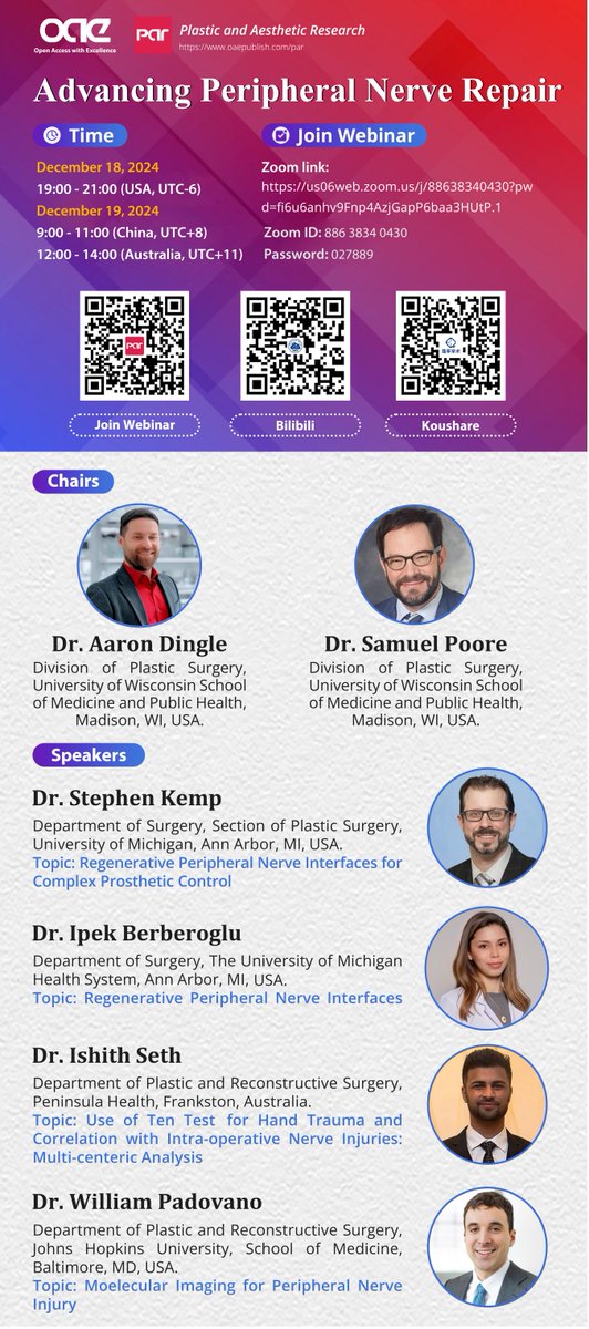 PARjournal's tweet photo. 🚨 Only 1 day left until our seminar on Advancing Peripheral Nerve Repair! ✨
Join us tomorrow with expert chairs: Dr. Aaron Dingle & Dr. Samuel Poore.
🗓 Date: December 18, 2024
⏰ Time: 19:00 - 21:00 (USA, UTC-6)
🔗 https://t.co/30W1KY66aI
#PeripheralNerveRepair https://t.co/wXALuIl1FH