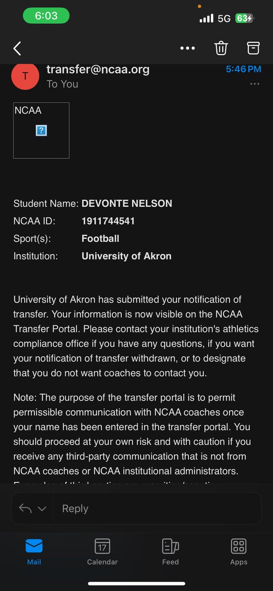 THANK YOU AKRON! I’M OFFICIALLY TRANSFER PORTAL!!