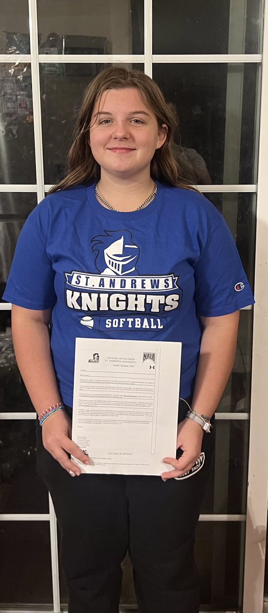 Honored to officially announce that I have committed and signed with <a href="/SAUKnights/">St. Andrews Knights</a> to continue my academic and softball career.I want to thank my family,coaches,and team mates that have helped get me here. <a href="/SAUKnights1/">St. Andrews Athletics</a> <a href="/NAIA/">NAIA</a> <a href="/Sabres_Softball/">Streamwood HS Softball</a> <a href="/SabresAD/">Streamwood Athletics</a> <a href="/TheElginHeat/">Elgin Heat Softball</a> <a href="/softball_youth/">Softball Youth</a>