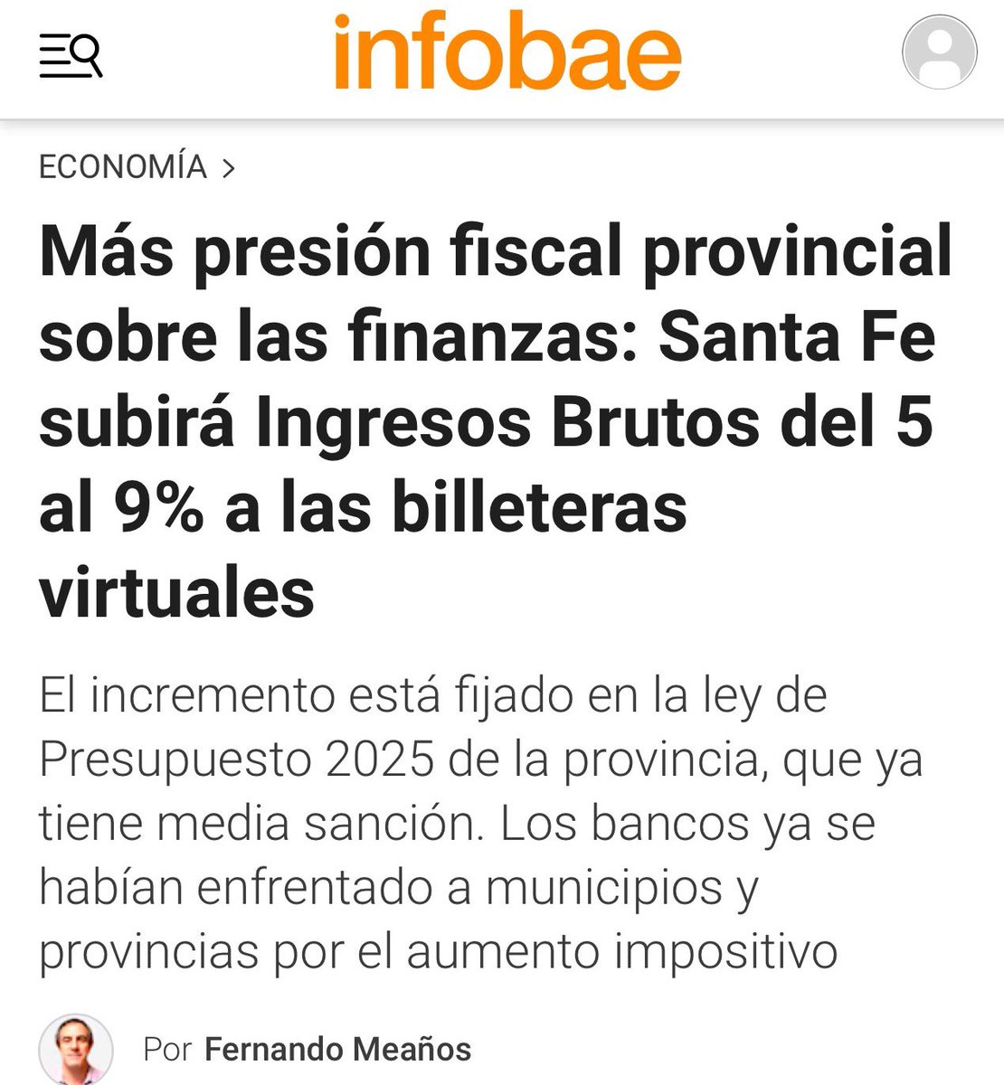 pbarbieri's tweet photo. Esto es una locura absoluta. Ingresos Brutos es el peor impuesto. Y ponerlo contra las billeteras virtuales atenta contra la inclusión financiera. Ridículos. https://t.co/K55nLaedJB