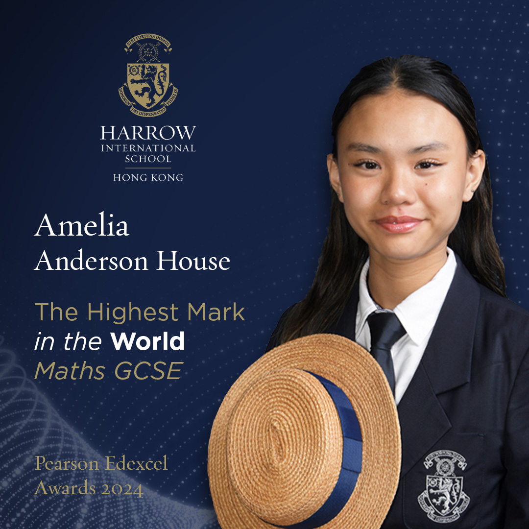 Harrow_HK's tweet photo. Another round of applause for Amelia, Anderson House for achieving the Highest Mark in the World for GCSE Maths. #highacheiver #harrowschool #internaionalschools #educationalexcellence @HeadHarrowHK https://t.co/C1kGlmWVix