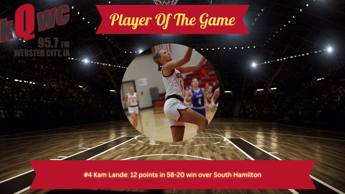 Quinn_Douglas_'s tweet photo. Our KQWC Player of the Game for Roland-Story is Kam Lande, who finished with 12 points in the Norsemen’s win.

The Player of the Game for South Hamilton is Tessa Skartvedt, who led the Hawks with 6 points.

#iahsgbb #kqradio https://t.co/or4ydtGKLr