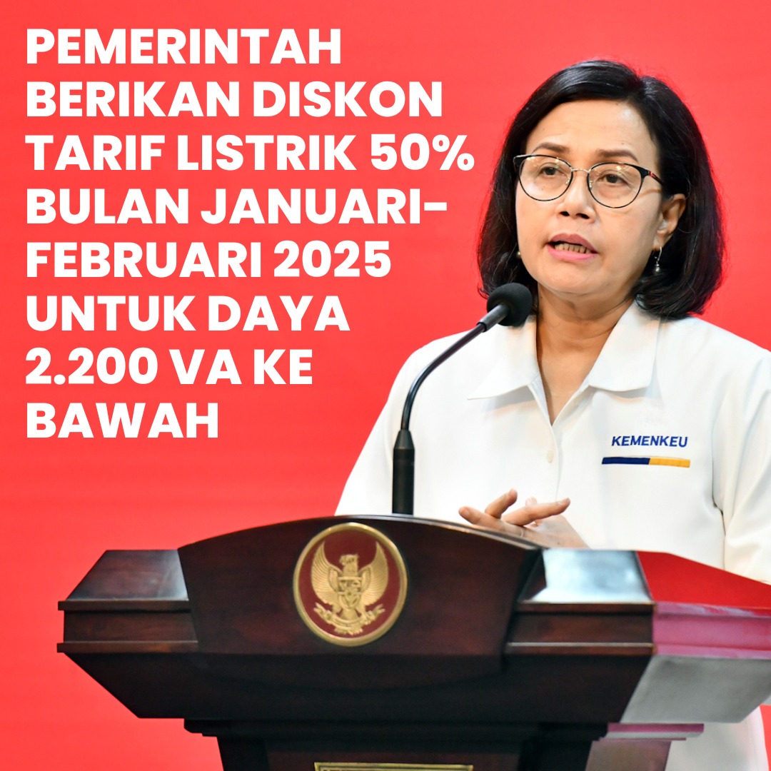 Semoga setelah Diskon Tarif Listrik 50% dilanjutkan dengan Diskon Tarif PPN sebesar 50% juga...

#TerimakasihPrabowo
#TerimakasihSriMulyani