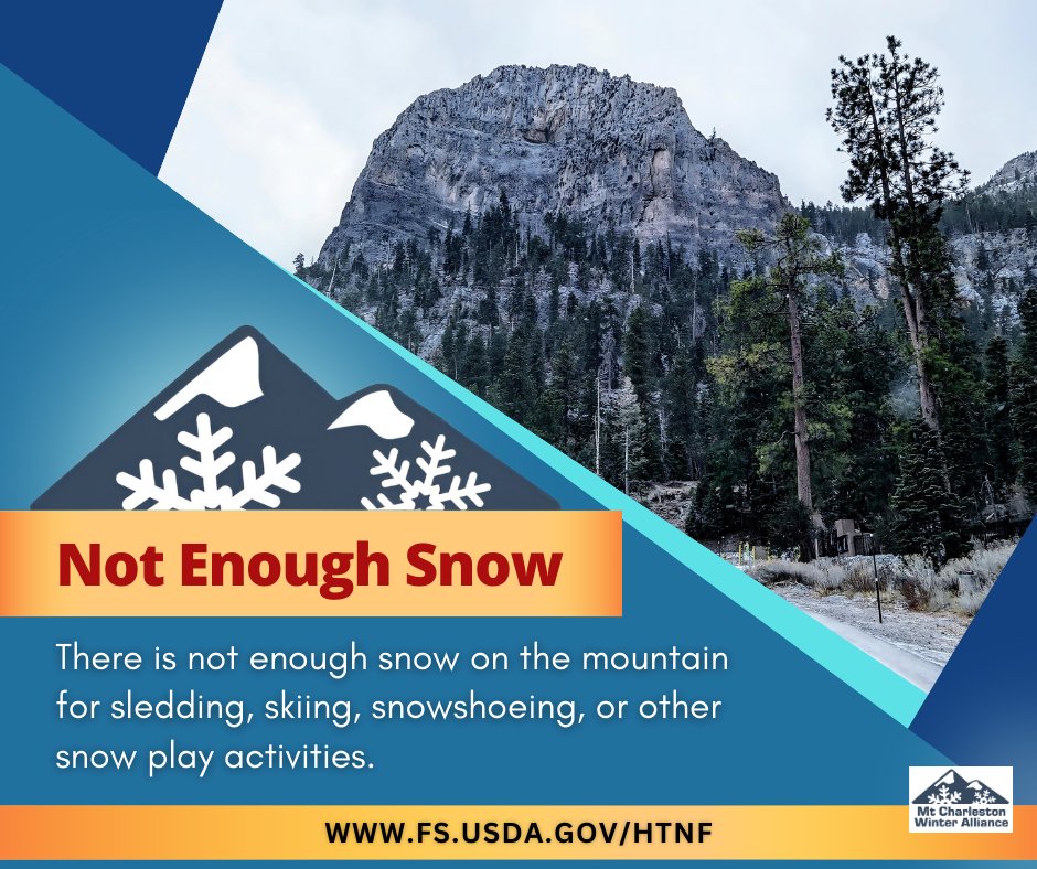 Spring Mountains National Recreation Area has Insufficient Snow for Safe Winter Snow Play

With winter break starting for Clark County students next week, the Las Vegas community often looks to the Spring Mountains National Recreation Area (SMNRA), or Mt. Charleston as it is