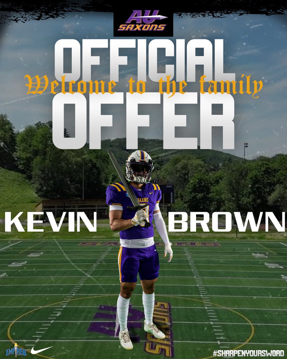 After an amazing call with <a href="/Coach_Rankl/">Bob Rankl</a> and the <a href="/AUSaxonFootball/">Alfred U Football</a> coaching staff I am beyond blessed to have received an offer to play football at Alfred University!