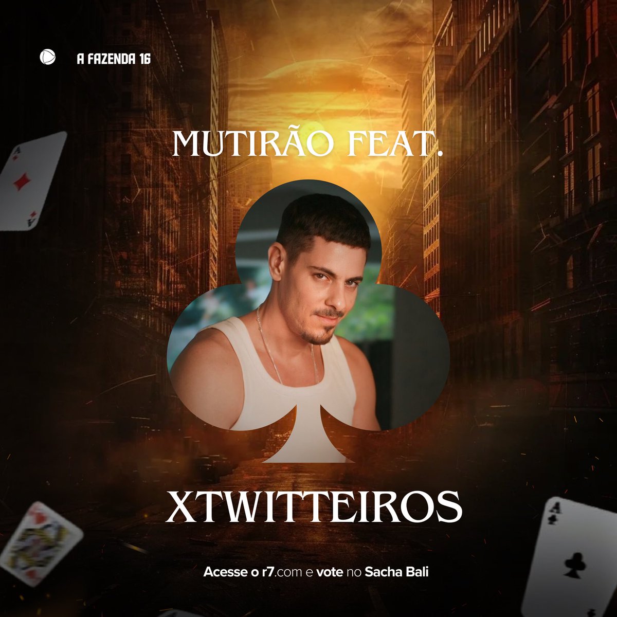 ⚓ MUTIRÃO FEAT XTWITTEIROS INICIADO ⚓

👉🏻NÃO DEPOSITEM OS VOTOS
⏰ ATÉ ENCERRAR
🎯 O Voto é para FICAR, vote em SACHA!
💪 Foco no R7
🔗 record.r7.com/a-fazenda-16/

#FicaSacha #AFazenda16