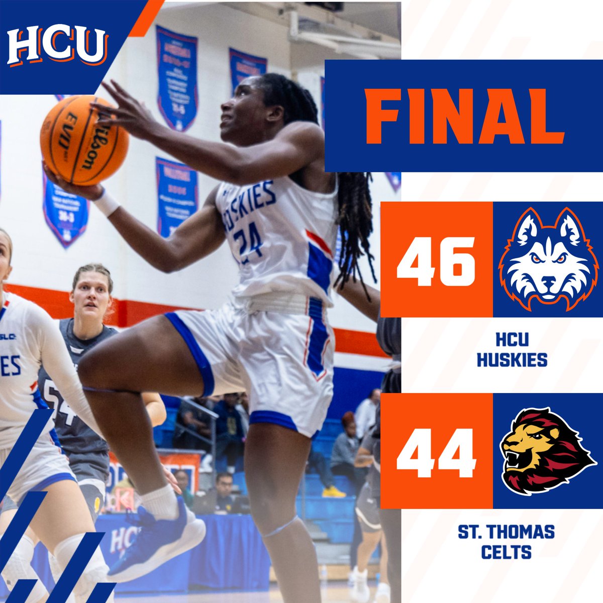 Huskies win! <a href="/HCUWBB/">HCU Women's Basketball</a> picks up another home win over St. Thomas behind 19 points and 11 rebounds from Mariyah Brown!

#DawgsUp