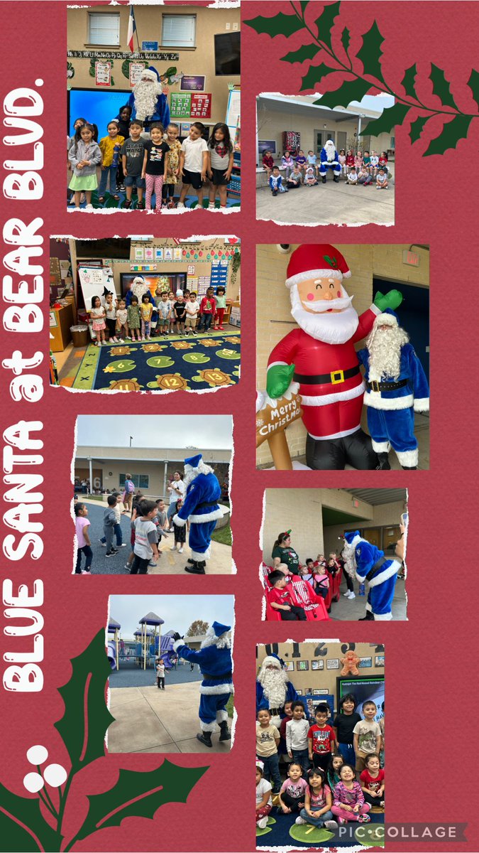 Oh what fun Blue Santa had today at Buffalo Creek Elementary and The Bear Blvd School! <a href="/Buffalo_Creek1/">Buffalo Creek Elem</a> <a href="/BBS_Learns/">Bear Blvd School</a>