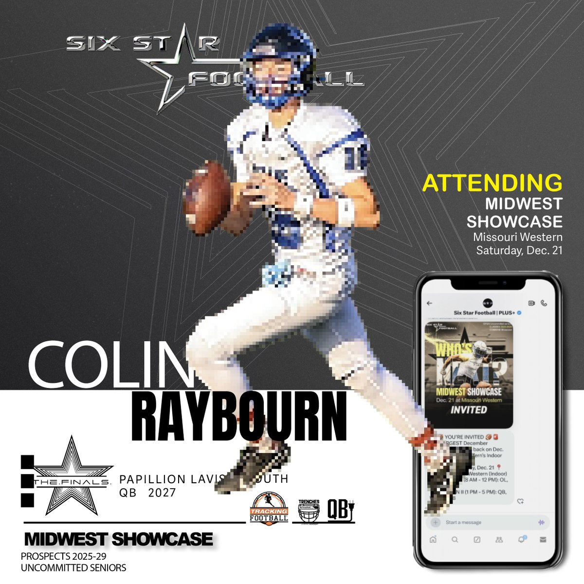 Six Star Football | PLUS+ (@sixstarfootball) on Twitter photo MIDWEST SHOWCASE PREVIEW | Colin Raybourn
6’3, 185 | QB | 2027 | Papillion LaVista South (NE) | <a href="/raybourn_colin/">Colin Raybourn</a>
☑️Excited to announce rising prospect Colin Raybourn will be attending the Midwest Showcase!
📆Dec 21
📍Missouri Western
REGISTER/INFO MIDWEST SHOWCASE PREVIEW | Colin Raybourn
6’3, 185 | QB | 2027 | Papillion LaVista South (NE) | <a href="/raybourn_colin/">Colin Raybourn</a>
☑️Excited to announce rising prospect Colin Raybourn will be attending the Midwest Showcase!
📆Dec 21
📍Missouri Western
REGISTER/INFO
