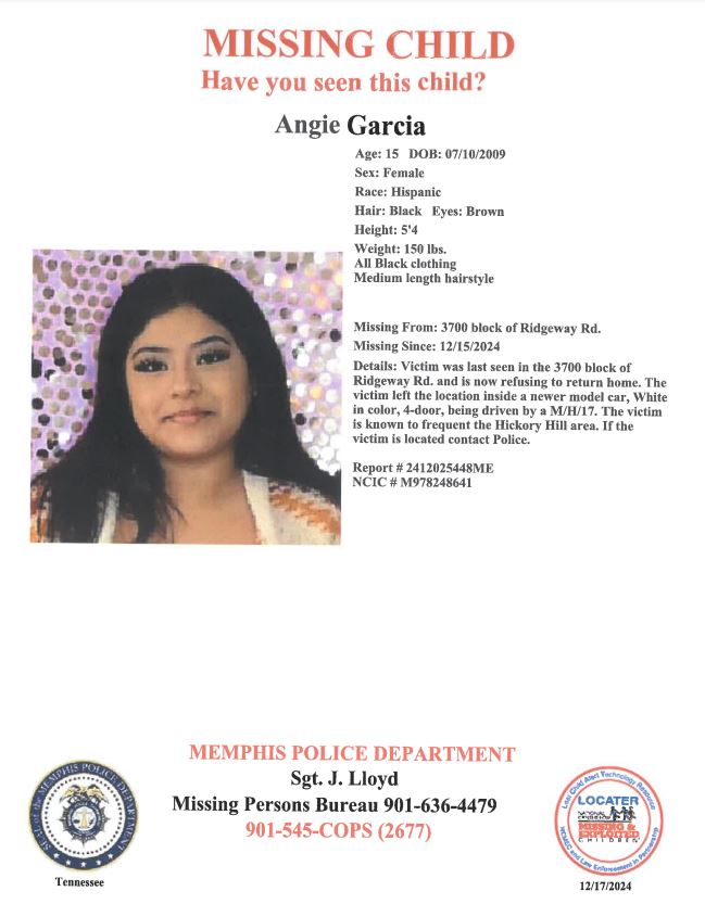 Have you seen Angie Garcia?
Report #2412025448ME