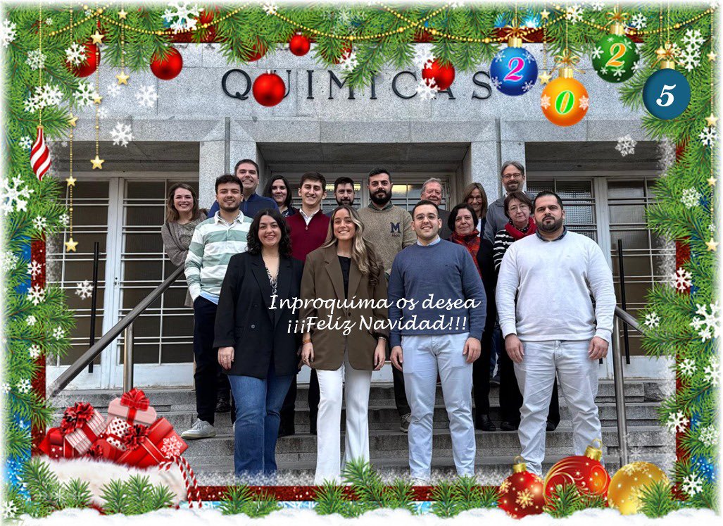 INPROQUIMA UCM (@inproquima_ucm) on Twitter photo Desde <a href="/inproquima_ucm/">INPROQUIMA UCM</a> os deseamos que disfrutéis de estos días navideños en compañía de vuestros seres queridos y que tengáis un 2025 lleno de salud y alegrías 😊
¡¡¡Felices Fiestas!!! Desde <a href="/inproquima_ucm/">INPROQUIMA UCM</a> os deseamos que disfrutéis de estos días navideños en compañía de vuestros seres queridos y que tengáis un 2025 lleno de salud y alegrías 😊
¡¡¡Felices Fiestas!!!