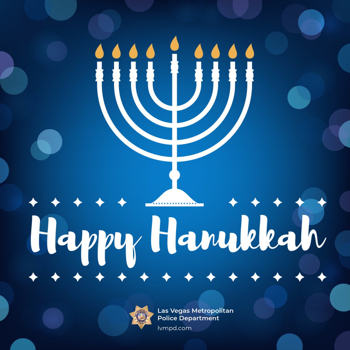 🌟 Happy Hanukkah from LVMPD! 🕎

Wishing all who celebrate a joyous Festival of Lights filled with warmth, peace, and hope. ✨

#Hanukkah2024 #LVMPD #FestivalOfLights