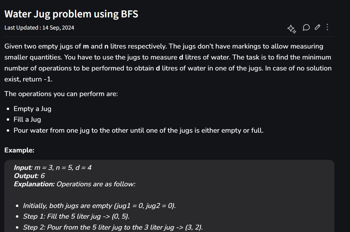 10__ishqa's tweet photo. Day 61 of #code 
Solved Detect a Negative Cycle in a Graph and 
Water Jug Problem (using BFS): https://t.co/4XK7xBQWGc
