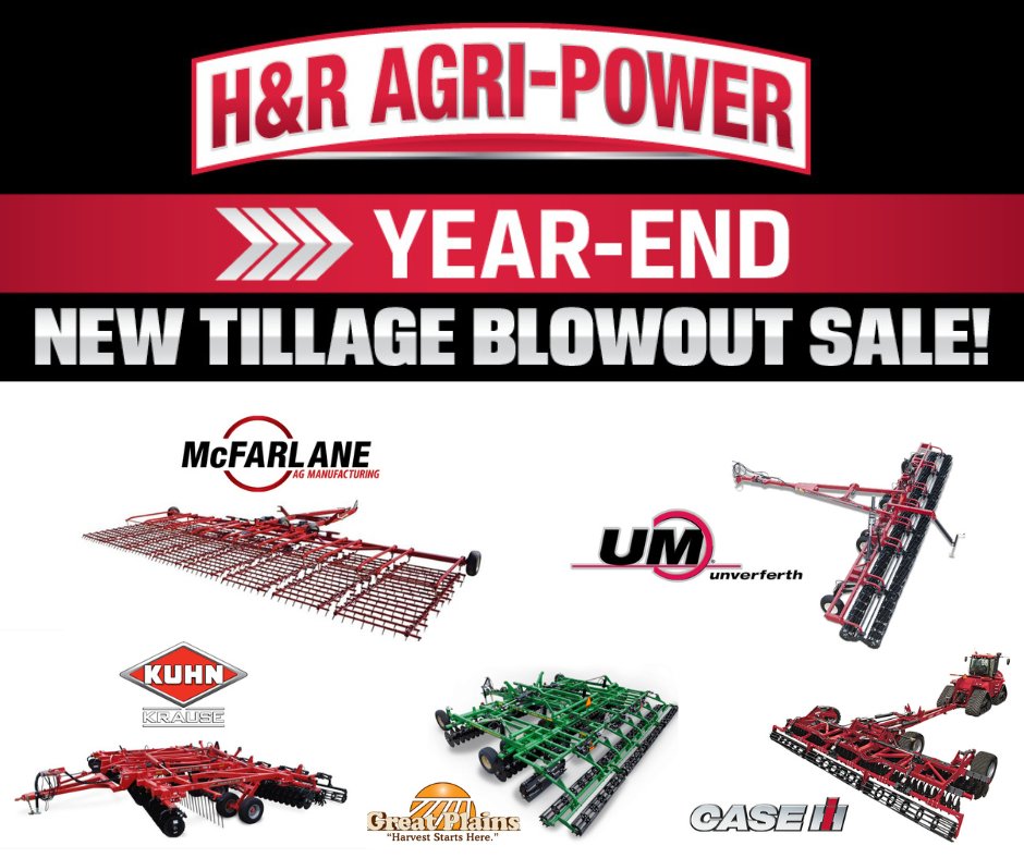 *New* Tillage Blowout Sale! Huge savings on select Tillage equipment! 0% Financing for 12 Months! (Followed by Customer Qualified Rate. Some Restrictions May Apply.) Don’t Miss out! Contact your local salesman for a quote today!💥
