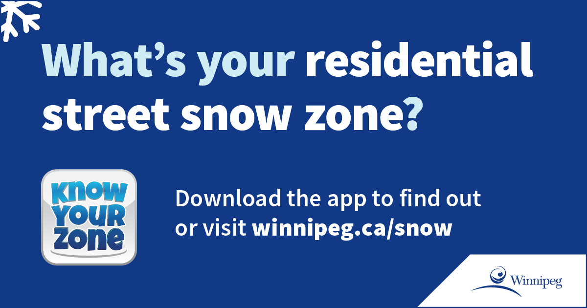 Clearing of residential streets will be starting soon. The residential parking ban will begin tomorrow at 7 p.m. Be in the know on snow. Check your zone letter and the clearing schedule at: bit.ly/41yrmDU
#Winnipeg