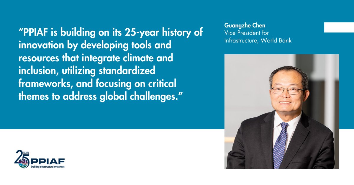 Pleased to share <a href="/PPIAF_PPP/">PPIAF</a>’s FY24 Annual Report, celebrating 25 yrs of impact: $29B catalyzed for infrastructure, progress on climate resilience, &amp; advancing gender inclusion. PPIAF continues to deliver innovative solutions to tackle global challenges.
🔗 wrld.bg/bszE50UsLAw