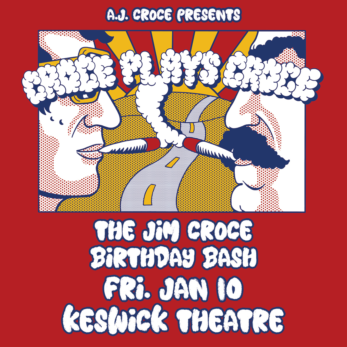 ⚠️ LOW TICKET ALERT ⚠️  Under 100 tikets remain for The Jim Croce Birthday Bash with A.J. Croce on 1/10! Don't wait to buy tickets, because they will be gone soon.