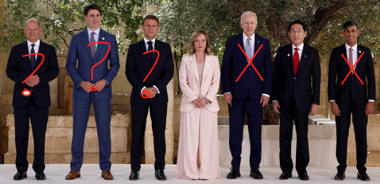 PippaN15's tweet photo. The fate of the G7 leaders at the end of this year. Change plus ca change? https://t.co/6kaPNU1eIq