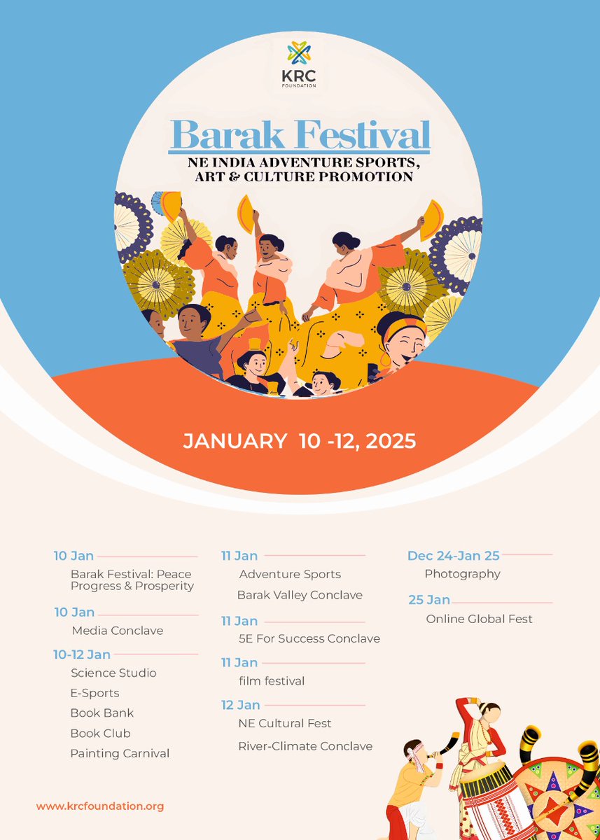 krcindia's tweet photo. Check out the dates!
Barak Festival 2025
Know More: https://t.co/aSUSge11rj
Register Here: https://t.co/pYtUFmtE1c

#barakfestival #silchar https://t.co/lP6F3NjDtM