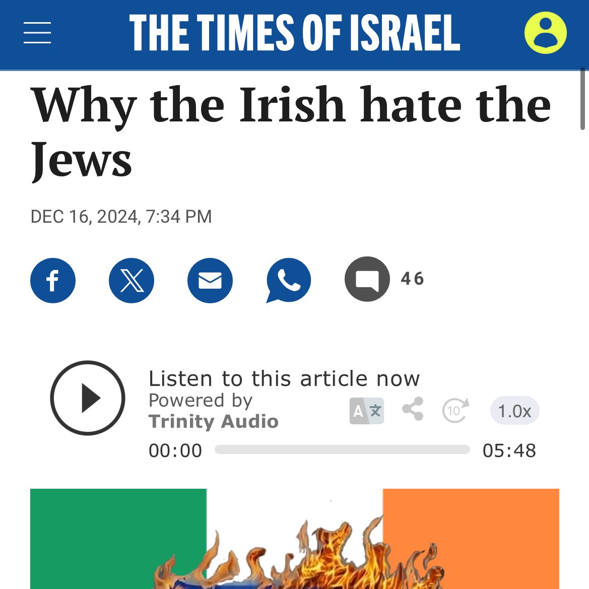 llggeorgia's tweet photo. If you’re someone who is (justifiably) upset about elements of Irish society being hostile towards Jews, maybe don’t respond to that by generalising about “the Irish” and displaying your own ignorance about, &amp; hostility toward, an entire country. Just a tip… https://t.co/iMVCuXwmtT