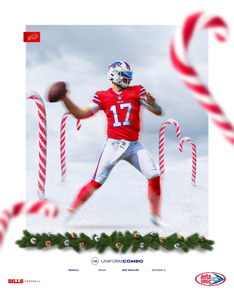 BuffaloBills's tweet photo. Candy Cane vibes.

#NEvsBUF | #BillsMafia https://t.co/BBnNEGqOWC