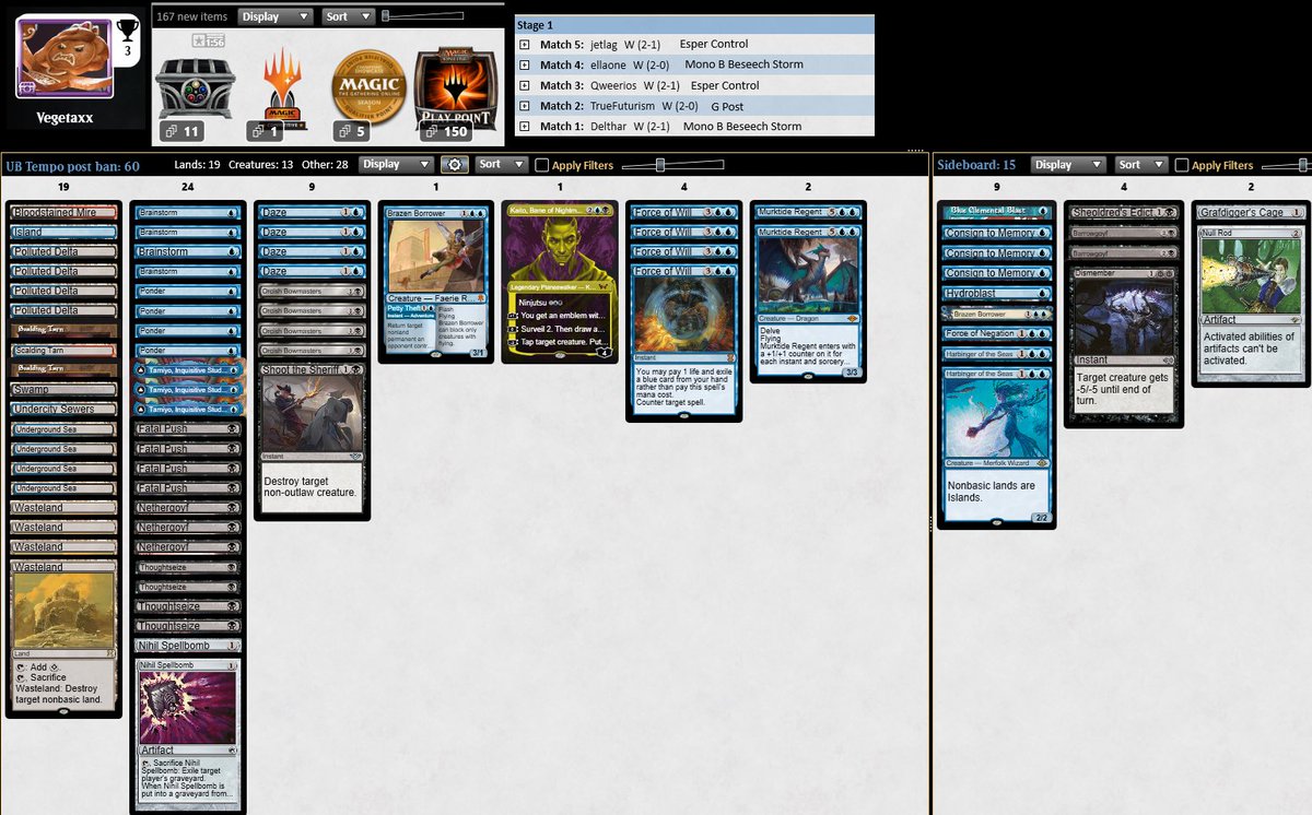 Simone Maffeis ๐ LLM#6 - Legacy League Milano (@m4ffo) on Twitter photo Back to back trophy ๐ This time with UB Tempo, list by <a href="/CouncilLegacy/">Legacy_Council</a>
Kaito was fun to play and overall the deck delivered, despite some bad mulligan to 5 ๐ตโ๐ซ
This will be the new tempo? Time and test will tell
Peace ๐ Back to back trophy ๐ This time with UB Tempo, list by <a href="/CouncilLegacy/">Legacy_Council</a>
Kaito was fun to play and overall the deck delivered, despite some bad mulligan to 5 ๐ตโ๐ซ
This will be the new tempo? Time and test will tell
Peace ๐
