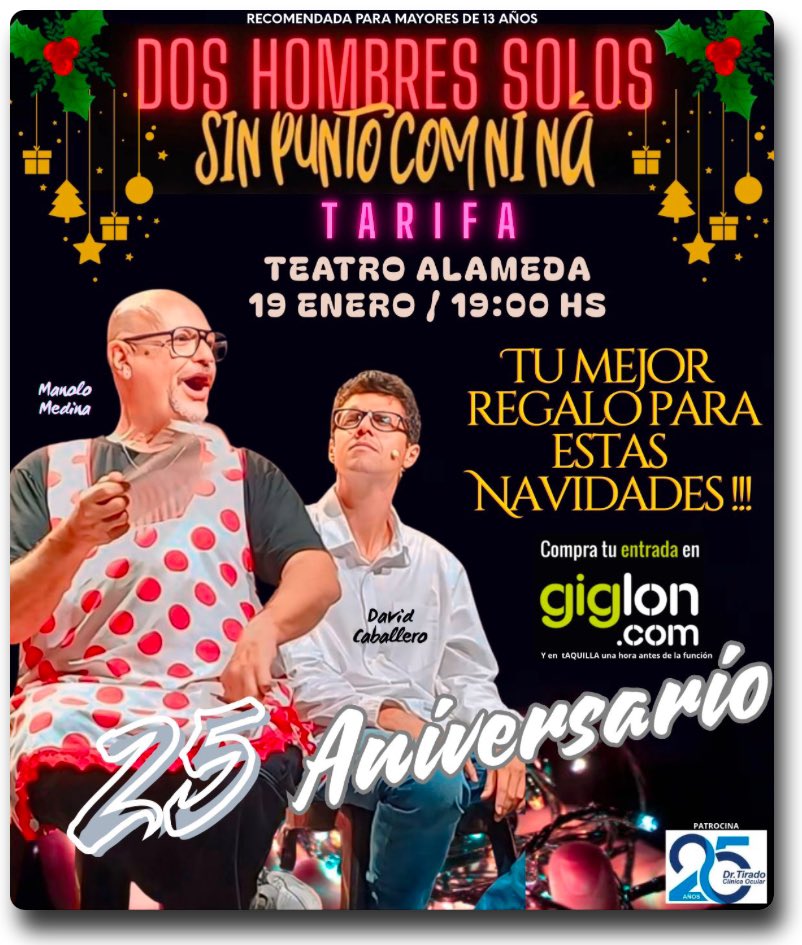MANOLOMEDINA47's tweet photo. La comedia de las comedias llega a Tarifa. El regalo para papá Noel y/o Reyes más original… A tu alcance. https://t.co/2TTofZmZc2