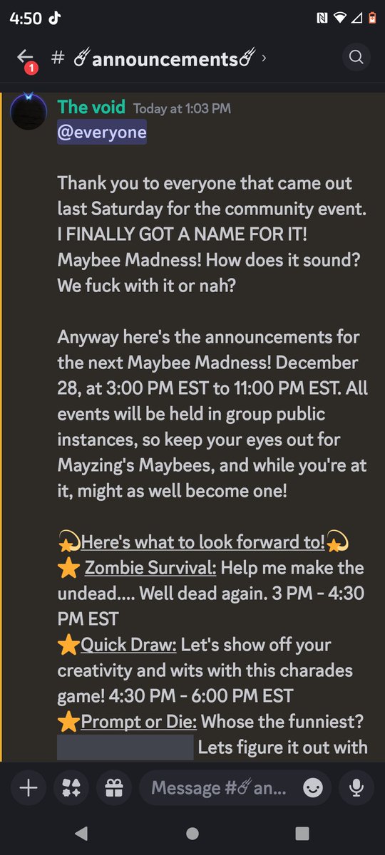 A_MayzingVR's tweet photo. Hiya! Here's the details for next week's #MaybeeMadness #event on #VRChat! Come hang out with us, look out for public group instances under #MayzingsMaybees! Until then! Stay safe! Stay A-MAYzing! And I'll see you amongst the stars! #Mayzing out! 💜💫 https://t.co/NnwOgorAgU
