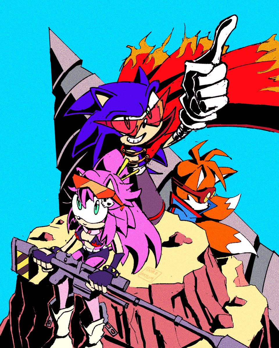 DoreFatum's tweet photo. Thank you for 10k follows. To celebrate, here's Sonic in my favourite anime ever☝️

#AmyRose #Tails #SonicTheHedgehog #Sonic https://t.co/lSQB9ukr1t