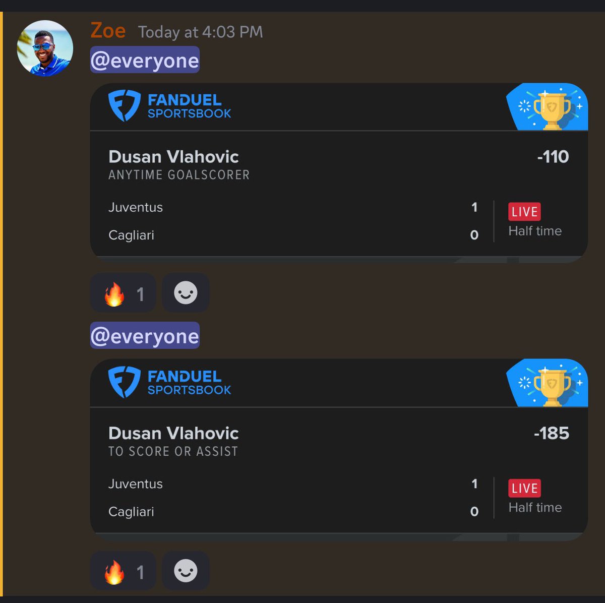 Zoe_Picks's tweet photo. Build your Bankroll y’all !!! Could have swept but Dusan got 2 goals ruled out
Join the Zoe Nation
https://t.co/Kx1KYernvk
Like and RT to spread the word
#gamblingtwitter #gamblingx #playerprops #Soccer #banesquad #zoenation
#Zoe #Zoepicks #paryajpam #paryajlakay #Haiti https://t.co/6NByJfLg8Y
