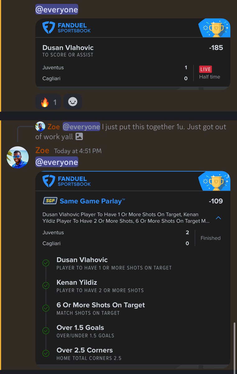 Zoe_Picks's tweet photo. Build your Bankroll y’all !!! Could have swept but Dusan got 2 goals ruled out
Join the Zoe Nation
https://t.co/Kx1KYernvk
Like and RT to spread the word
#gamblingtwitter #gamblingx #playerprops #Soccer #banesquad #zoenation
#Zoe #Zoepicks #paryajpam #paryajlakay #Haiti https://t.co/6NByJfLg8Y