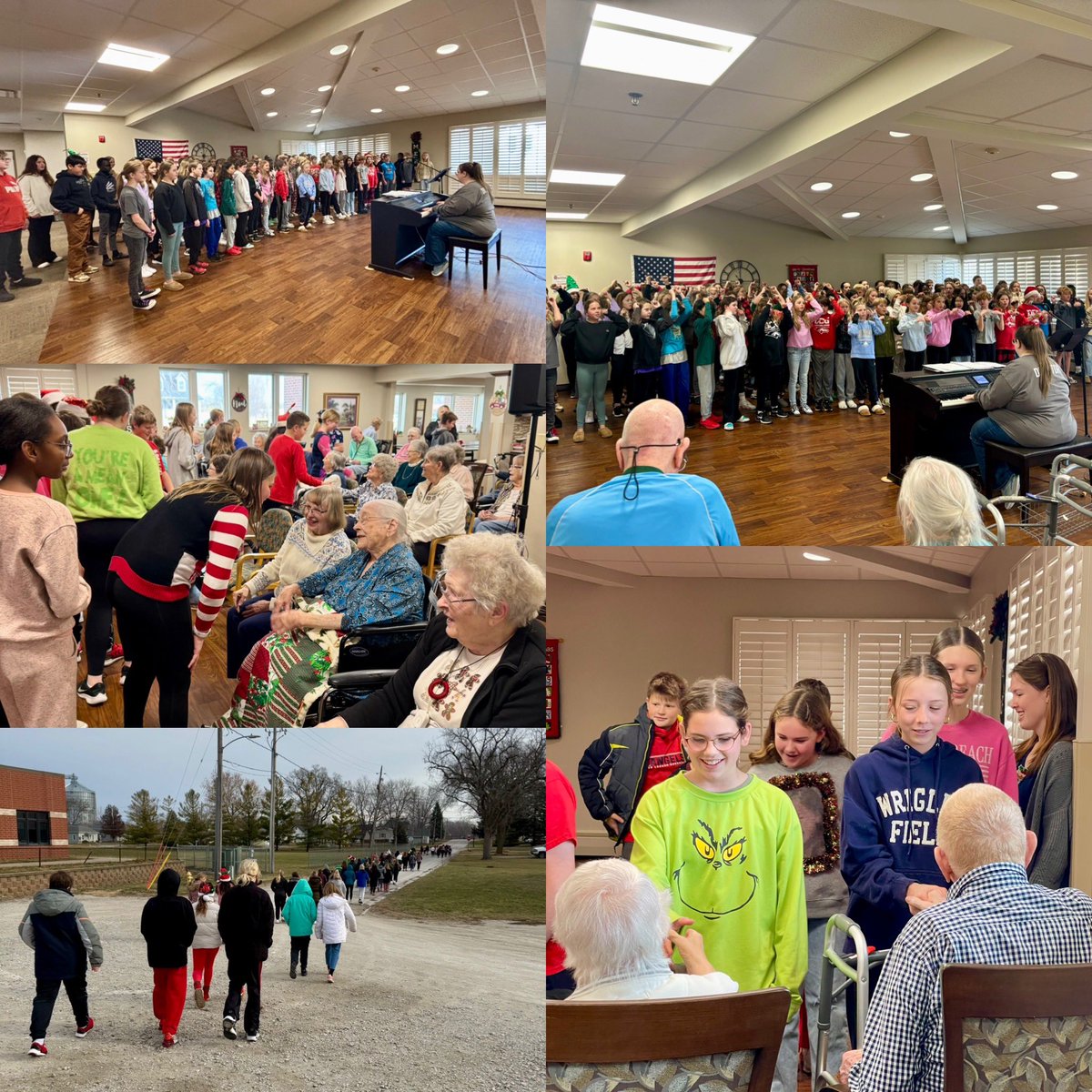 Both 6th grade Choirs had the chance to sing for the residents at Spurgeon Manor yesterday and today. We were honored to have them sing for us, too!! We love partnering with the community in Dallas Center to spread the joy of music to all!!