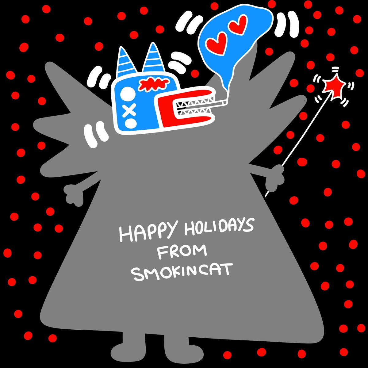 SMOKINCATCOIN's tweet image. 🪄🎨 SMOKINCAT in full holiday spirit 🐱💥. Magic wand? Check. Hype? Checked twice. Hearts all around ❤️💙.

HAPPY HOLIDAYS FROM SMOKINCAT 🎄🐾

🌐 SMOKINCAT.io
💰 CA 3VwPRLT1GytnrwmC1AkvA2ArW8taVviNKcHuUs15pump
📣 TELEGRAM: t.me/smokincatcoin

#canyourdevdothis…