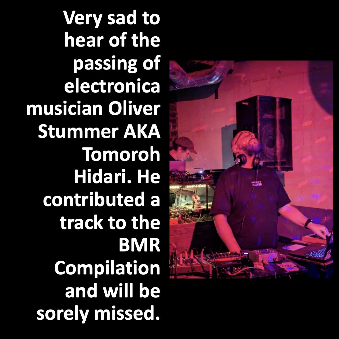 Black Metal Rainbows (@bmrainbows) on Twitter photo Very sad to hear of the passing of electronica musician Oliver Stummer AKA Tomoroh Hidari. He contributed a track to the BMR Compilation and will be sorely missed. Listen to the song here: blackmetalrainbows.bandcamp.com/track/death-li… and check out more of his music here: ivorybunkerrecordings.bandcamp.com Very sad to hear of the passing of electronica musician Oliver Stummer AKA Tomoroh Hidari. He contributed a track to the BMR Compilation and will be sorely missed. Listen to the song here: blackmetalrainbows.bandcamp.com/track/death-li… and check out more of his music here: ivorybunkerrecordings.bandcamp.com